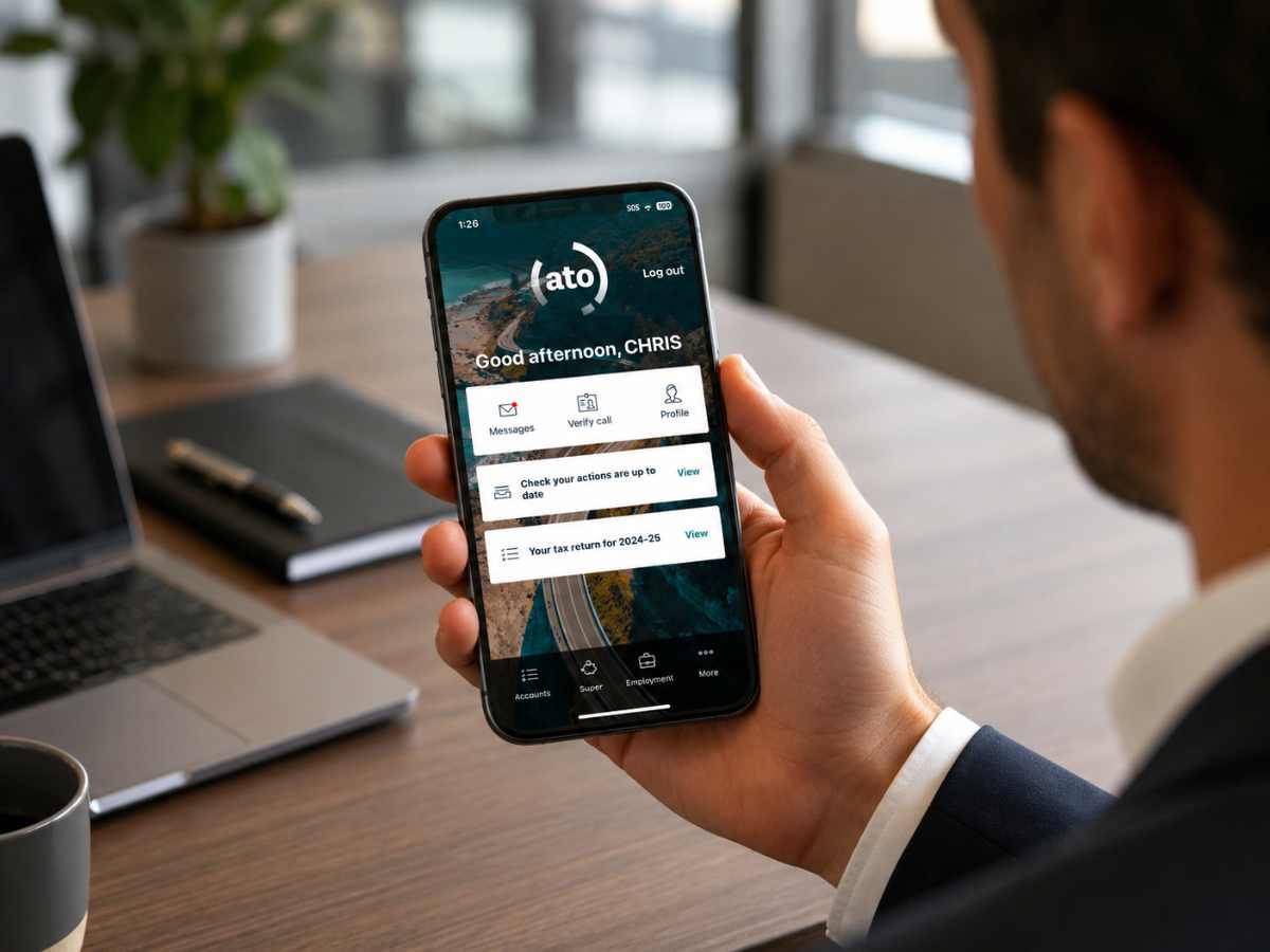 Close up of logged-in ATO app with verify call feature